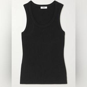 Agolde black ribbed tank top
